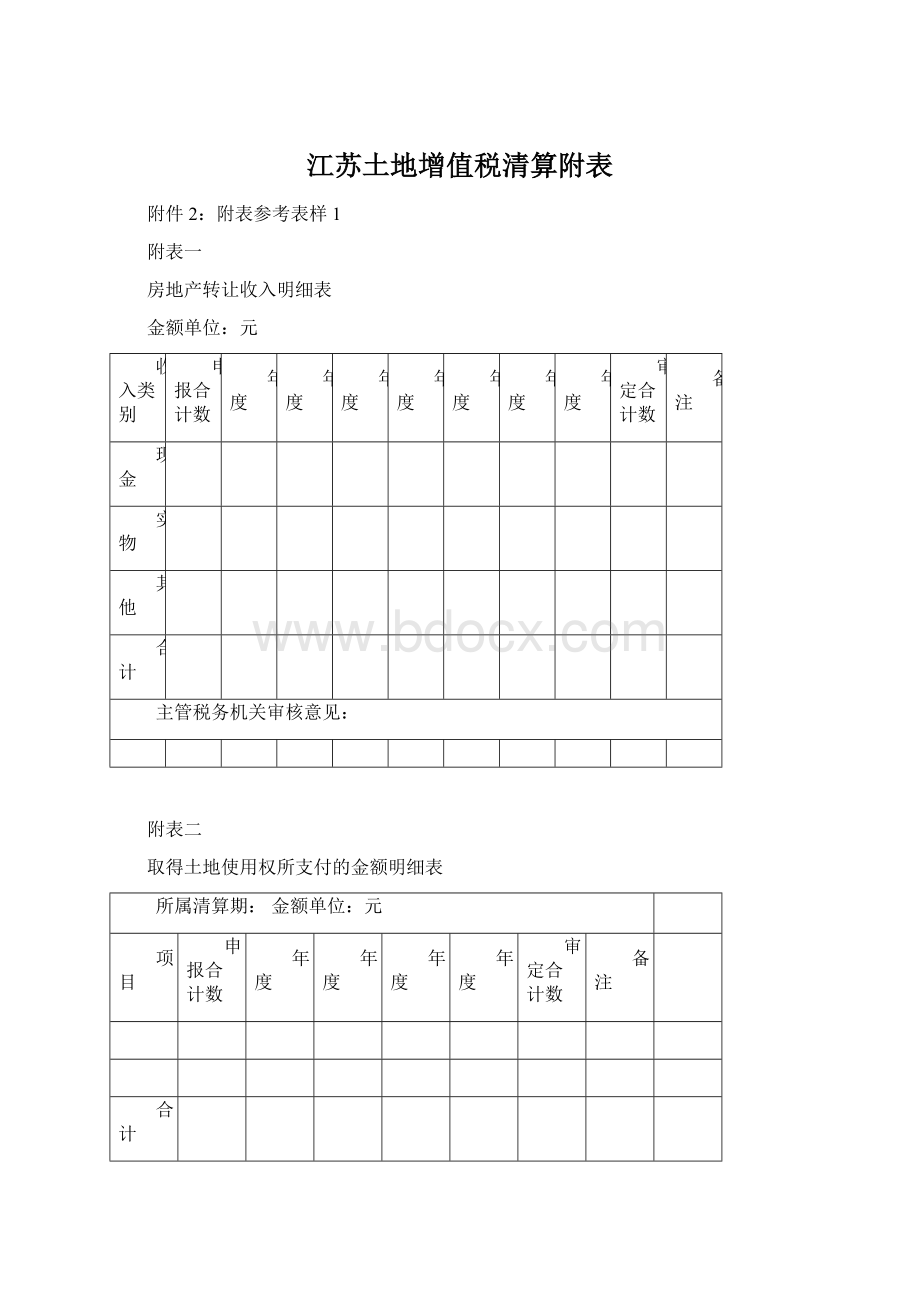 江苏土地增值税清算附表.docx_第1页