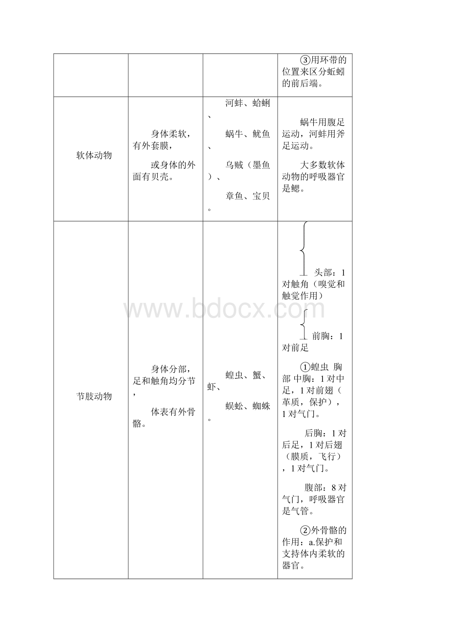 济南版七年级上册生物第二单元丰富多彩的生物世界第二章生物圈中的动物复习知识点.docx_第2页