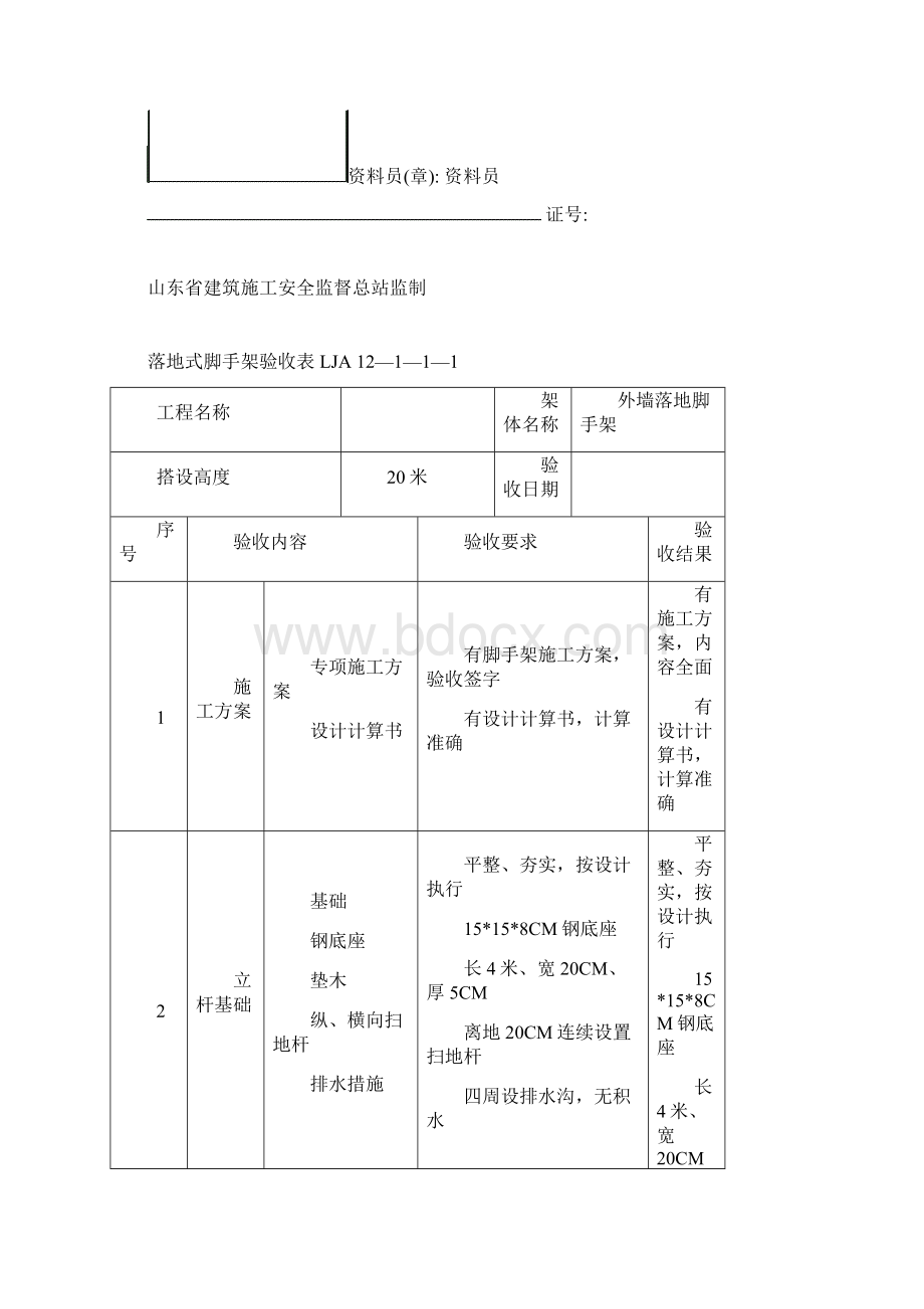 最新施工现场安全技术资料各类设备设施验收及检测记录.docx_第2页