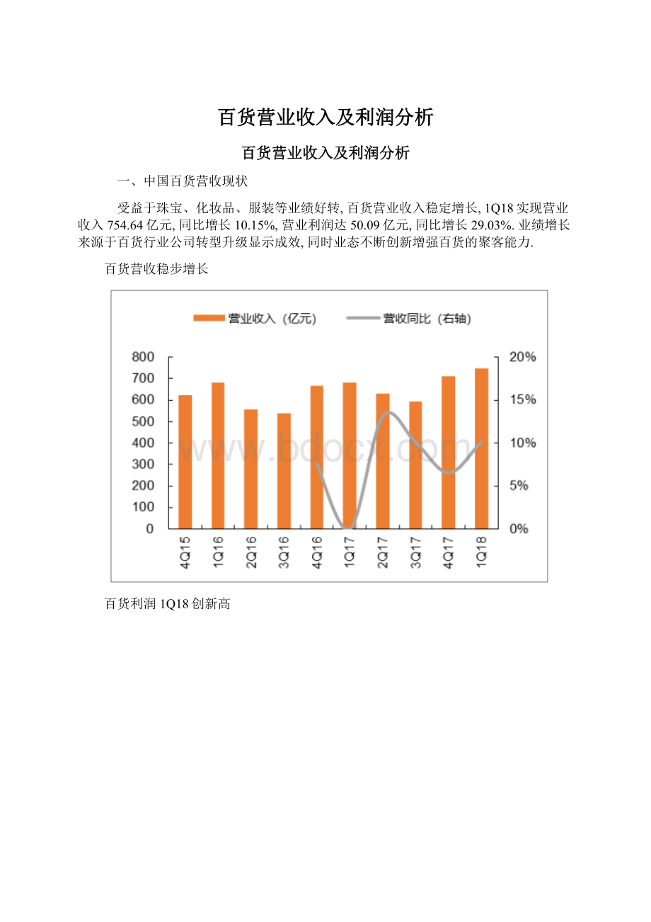 百货营业收入及利润分析.docx