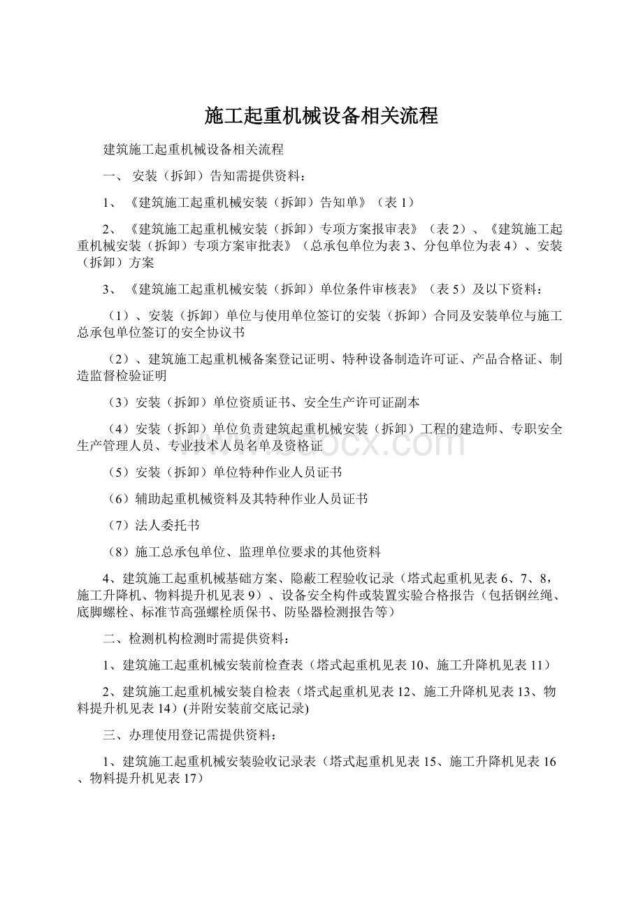 施工起重机械设备相关流程Word格式.docx_第1页