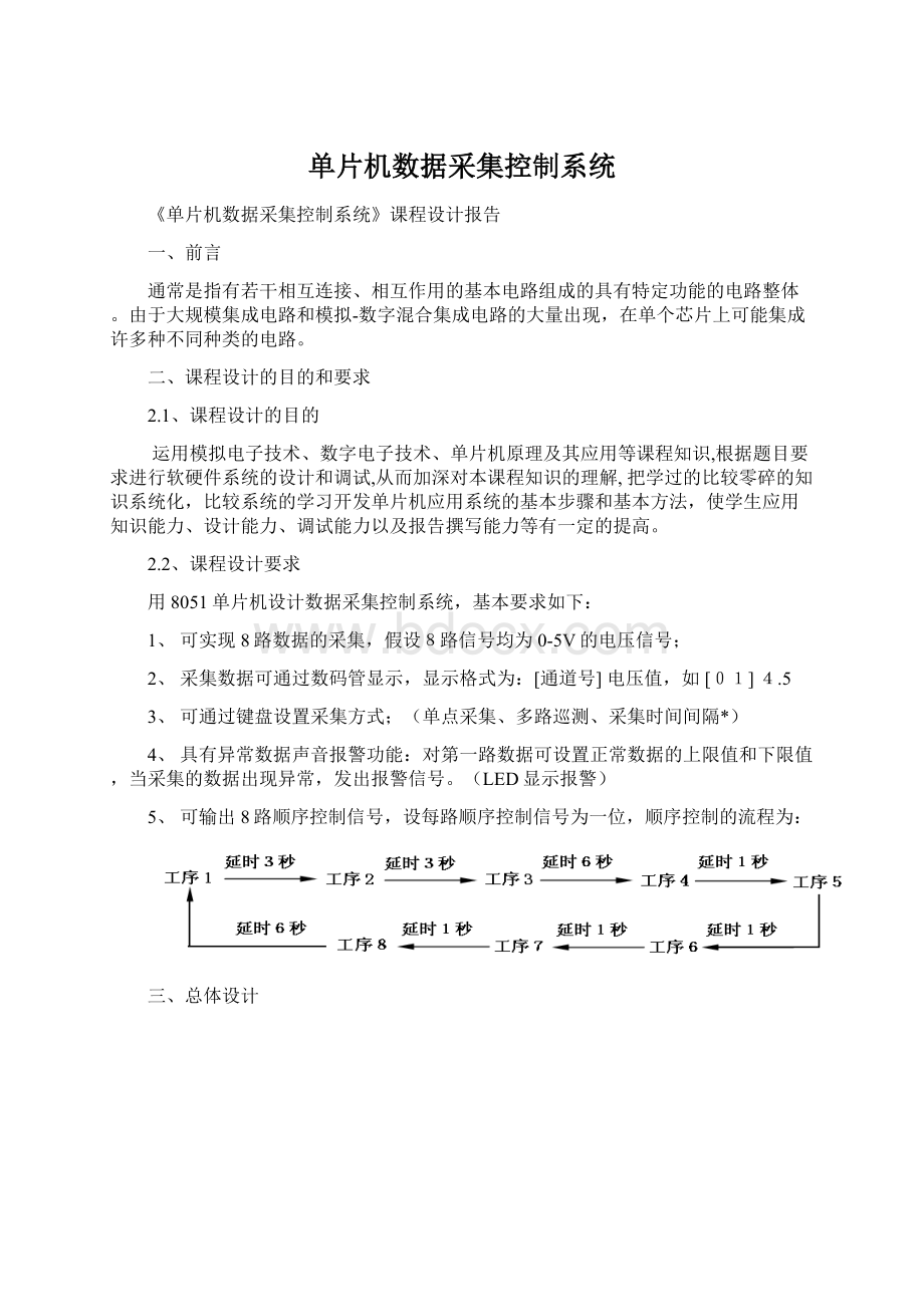 单片机数据采集控制系统.docx_第1页