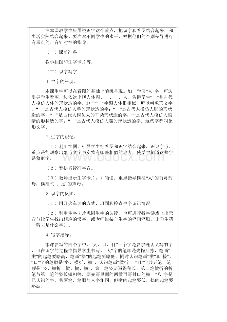 语文S版一年级上第一册第一二单元教案.docx_第2页