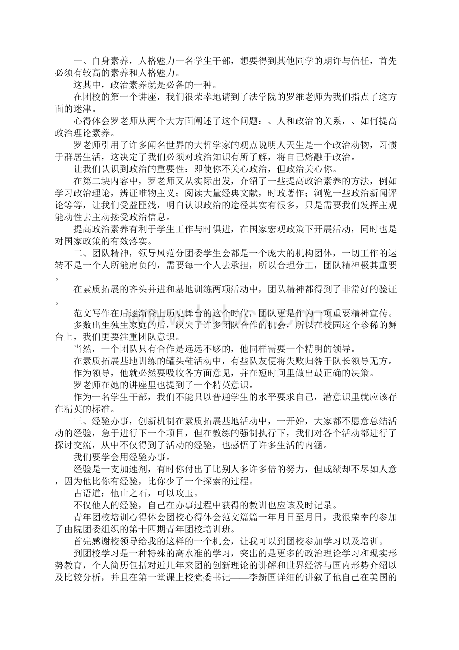 团校心得体会范文4篇Word文档下载推荐.docx_第2页