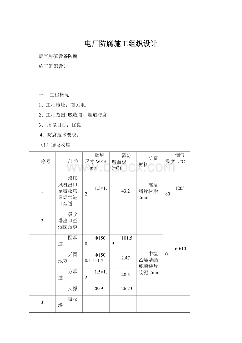 电厂防腐施工组织设计.docx_第1页