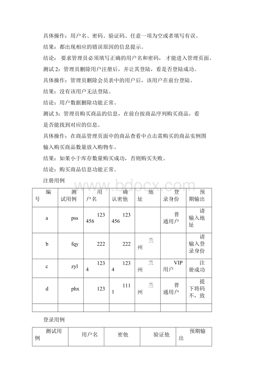 网上购物系统测试用例Word格式文档下载.docx_第2页