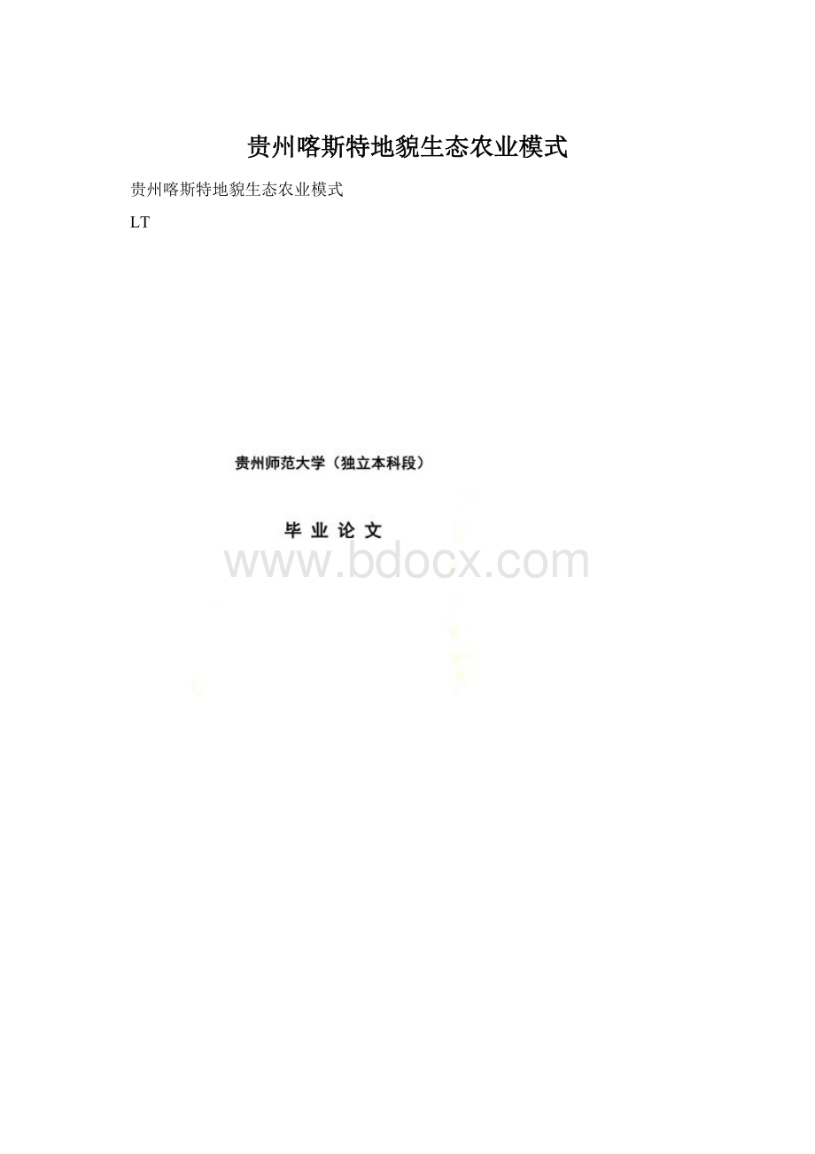 贵州喀斯特地貌生态农业模式.docx_第1页