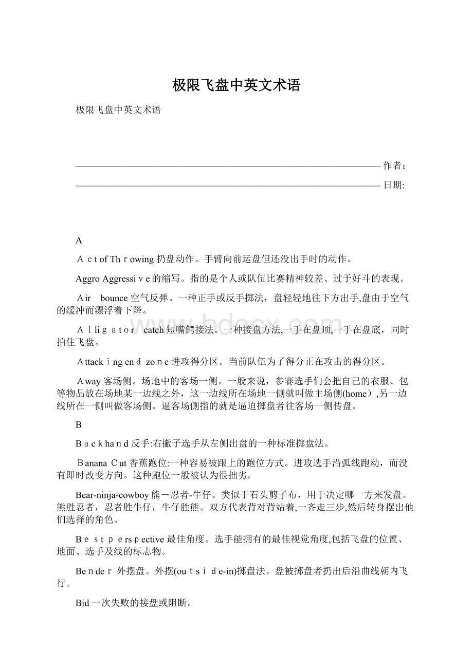 极限飞盘中英文术语文档格式.docx_第1页