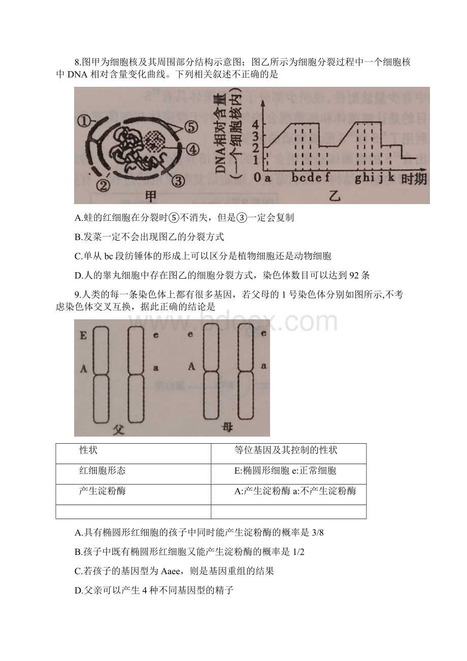 安徽省蚌埠市届高三上学期第一次教学质量检查考试.docx_第3页