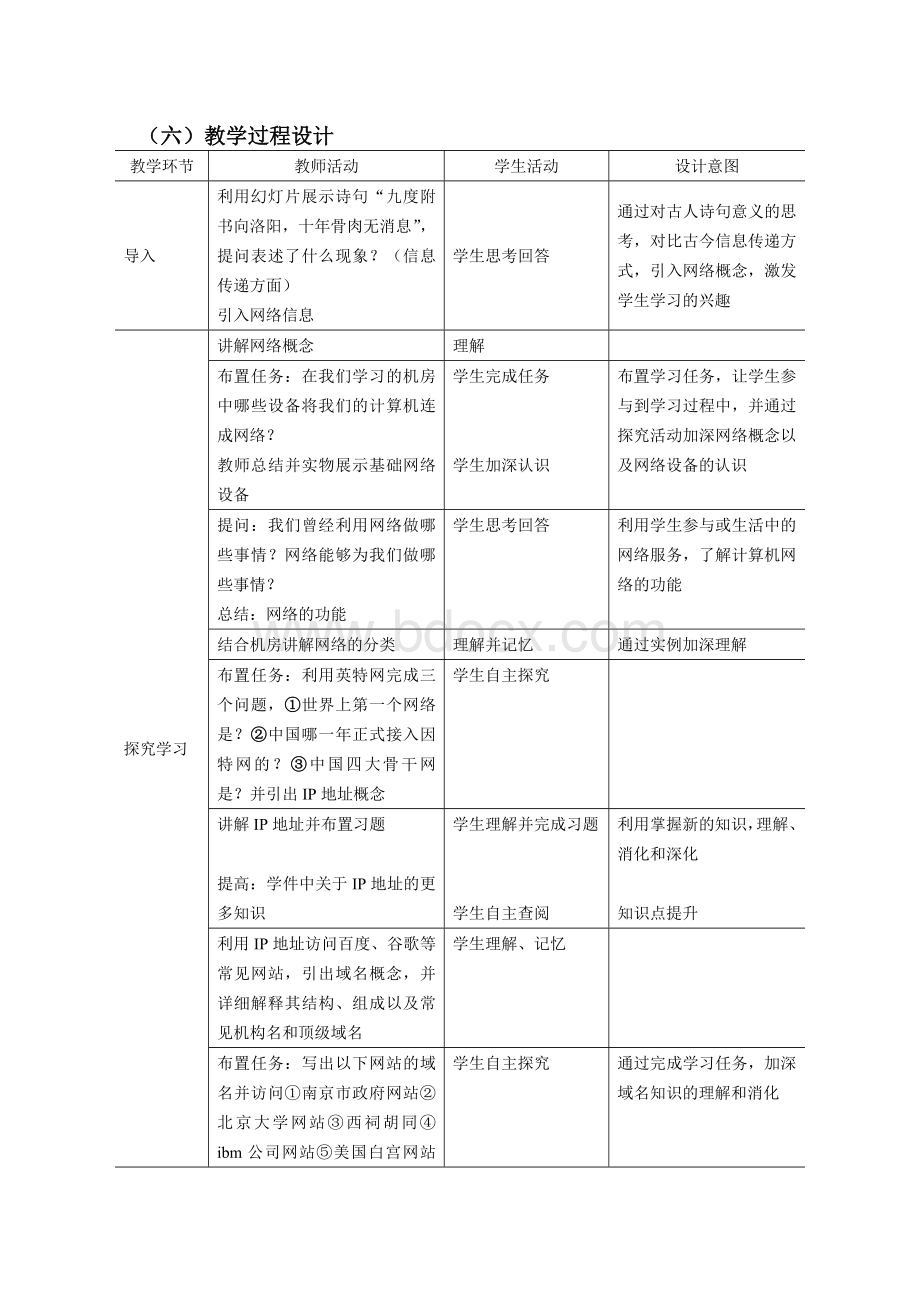 《网络基础知识》教学设计Word格式文档下载.doc_第2页