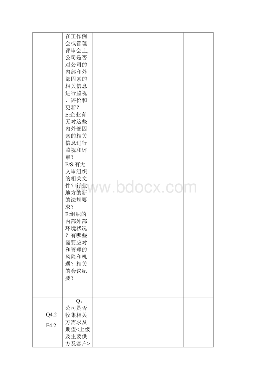 版质量环境职业健康安全内审检查表QEOHS.docx_第2页