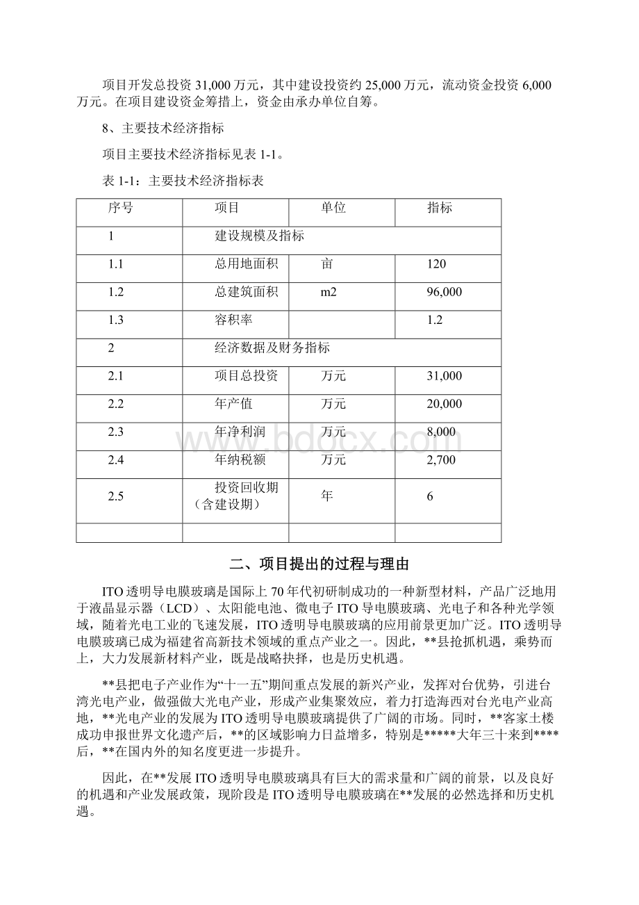 XX县工业园南部园区ITO透明导电膜玻璃制造项目可行性研究报告.docx_第2页