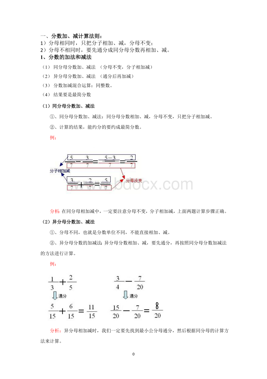 分数加减法运算及练习题.doc