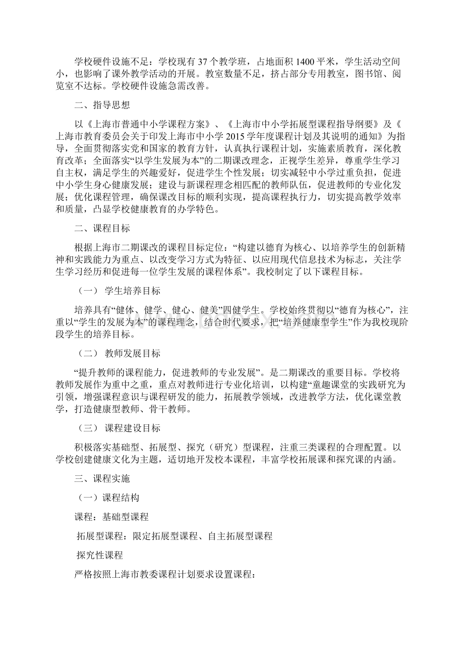 浦东新区惠南第二小学学课程计划Word文件下载.docx_第2页