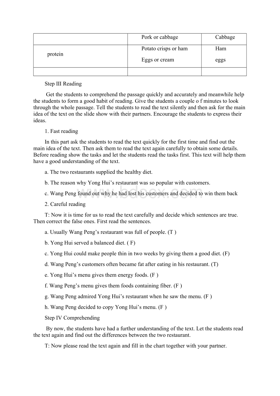 高中英语 Unit 2 Healthy eating教案 新人教版必修3文档格式.docx_第2页