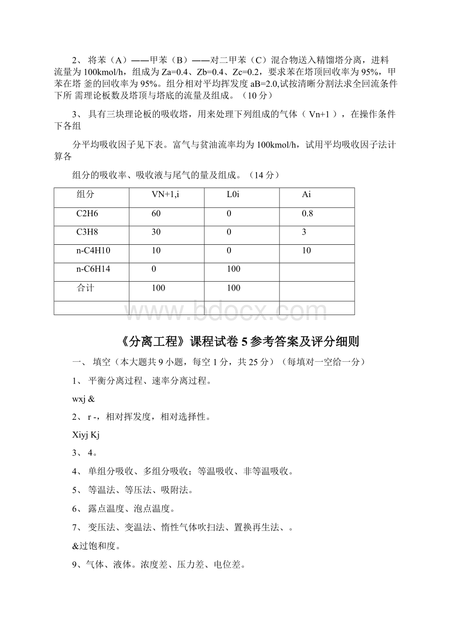 《化工分离工程》刘佳琪复习Word文档下载推荐.docx_第2页