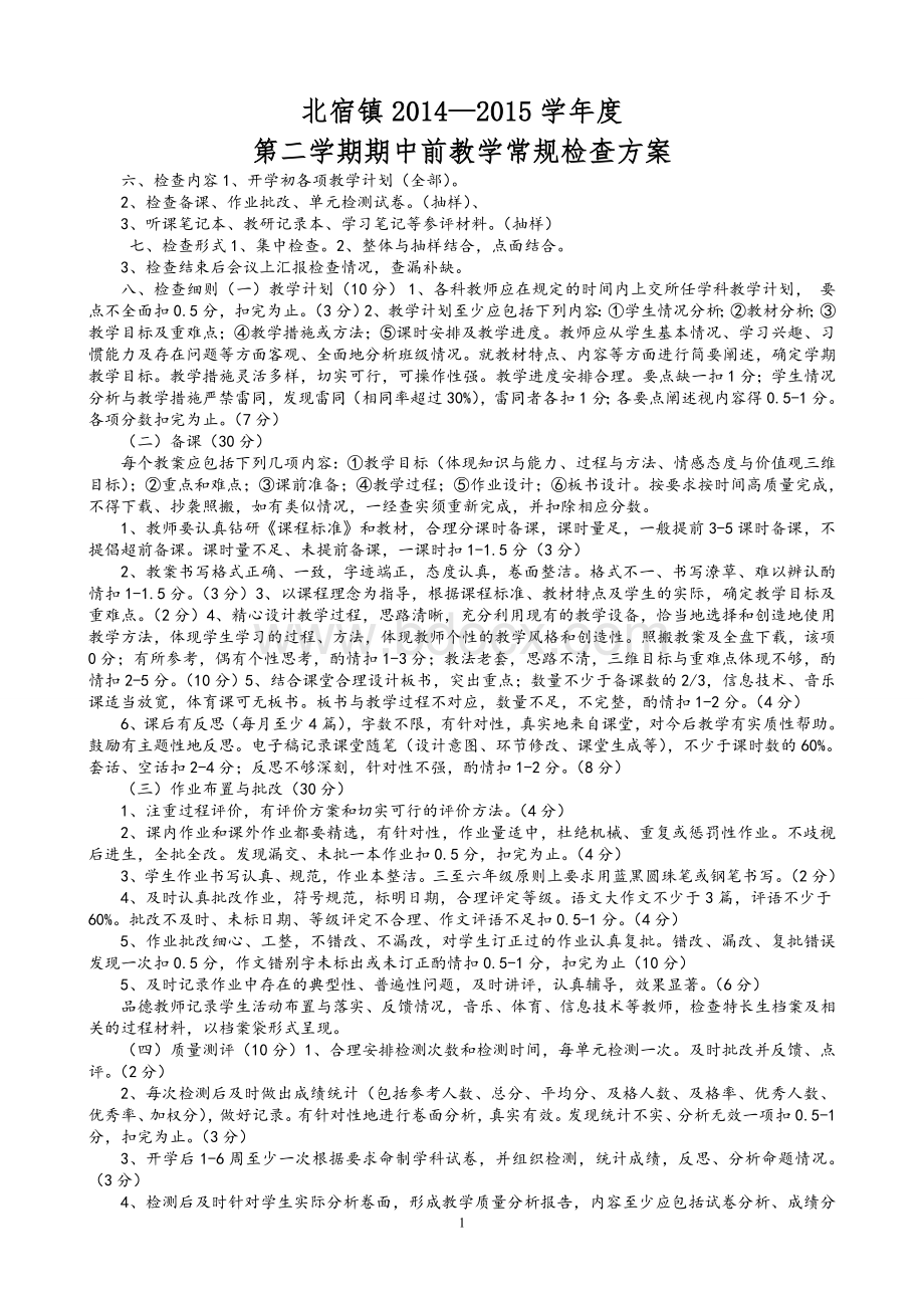 教学常规检查标准docWord文档格式.doc_第1页