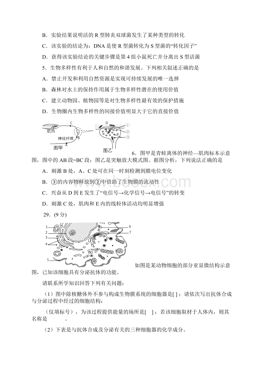 届湖北省武汉市武昌区高三元月调考生物试题 及答案Word格式文档下载.docx_第3页