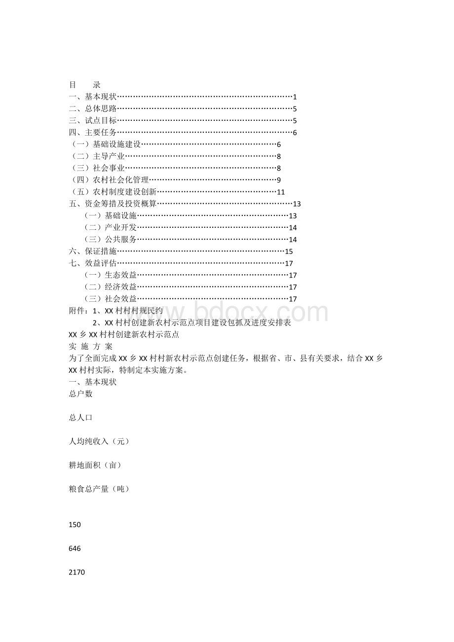 新农村建设实施方案Word文档下载推荐.docx_第1页