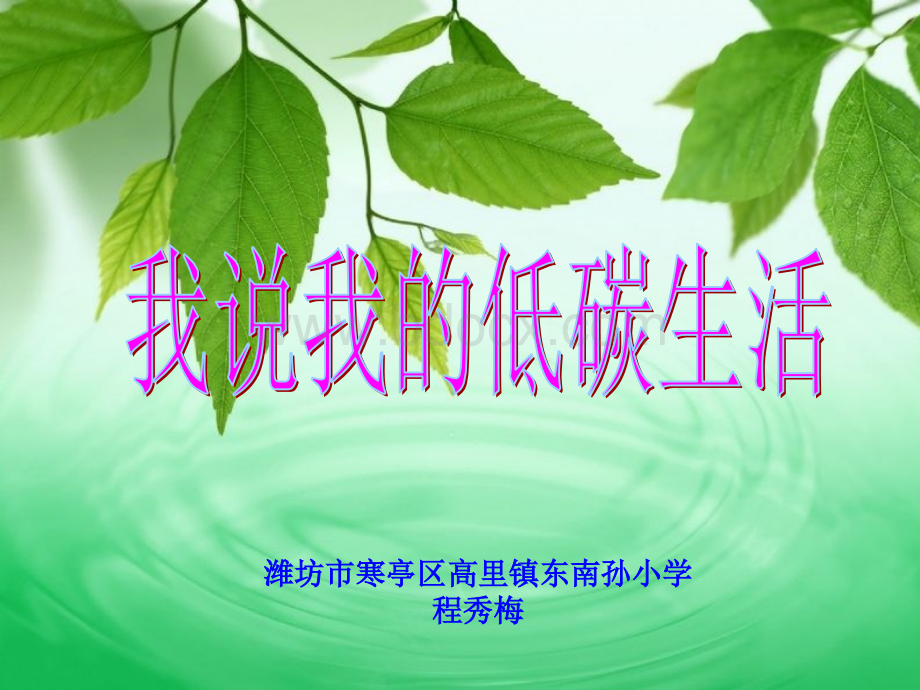 小学综合实践：我说我的低碳生活优质PPT.ppt