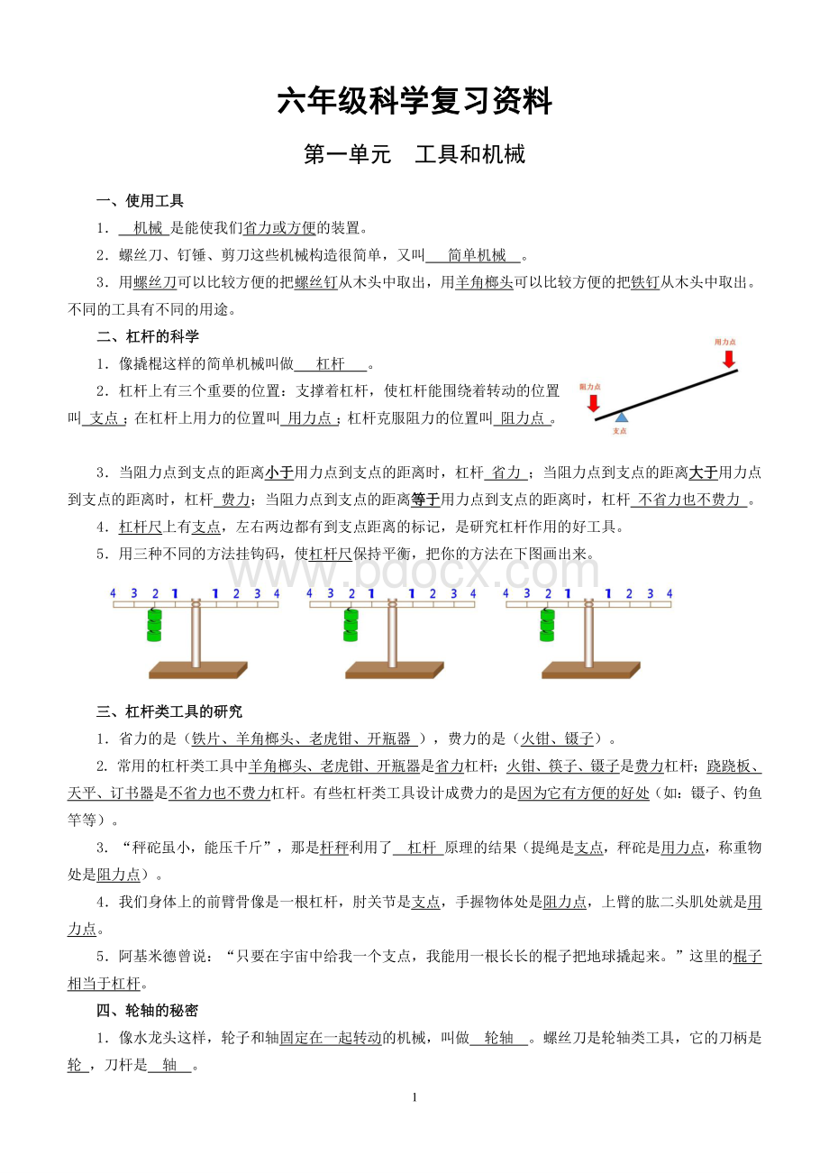 教科版六年级上册科学复习提纲资料下载.pdf_第1页