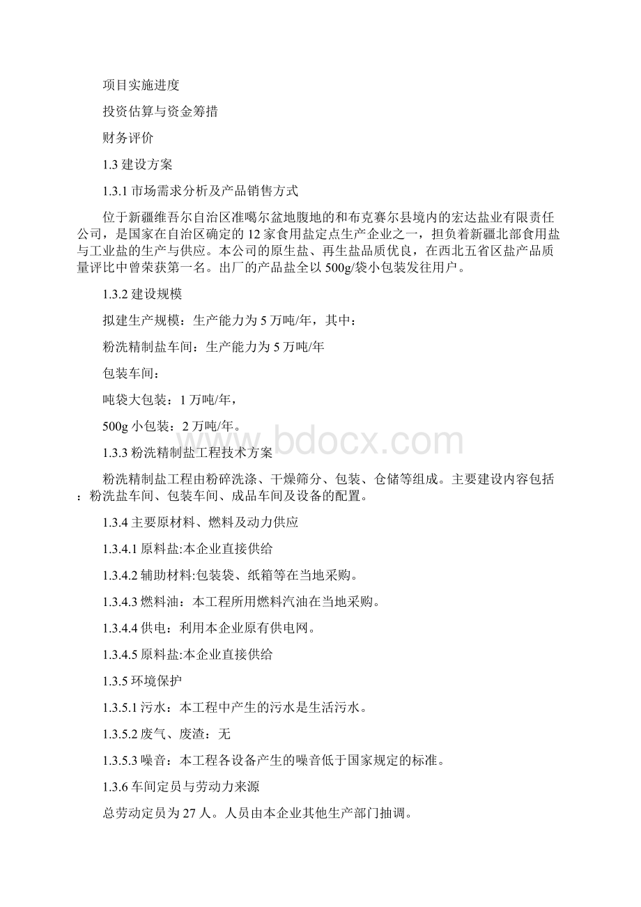 年产5万吨粉洗精制盐项目可行性研究报告Word文档下载推荐.docx_第3页