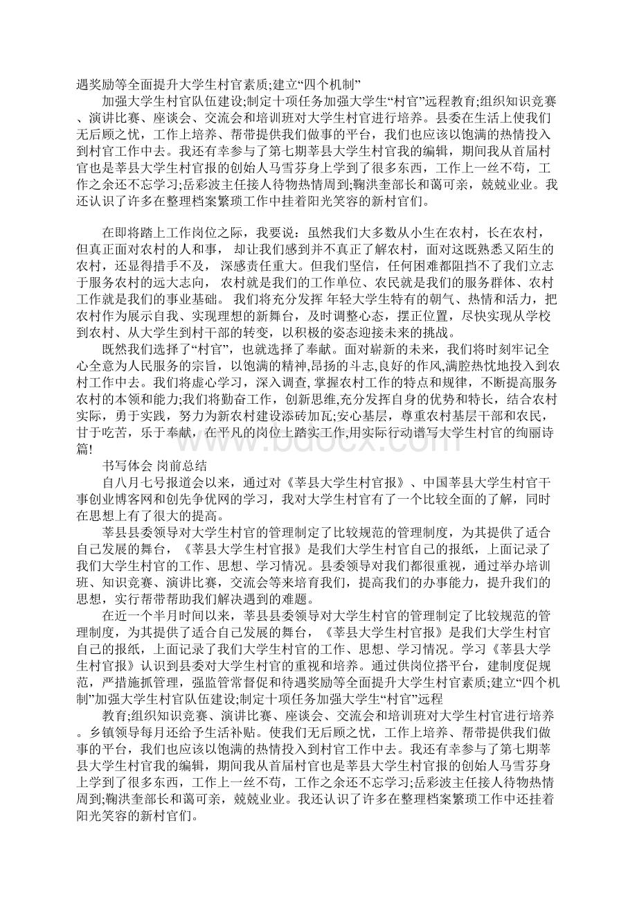 到村任职大学生村官工作总结文档格式.docx_第2页