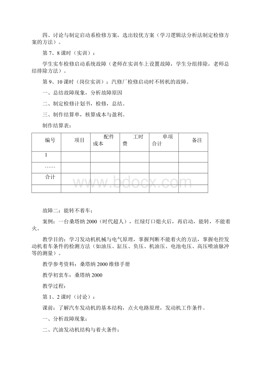 汽车维修故障引导教学方案文档格式.docx_第2页