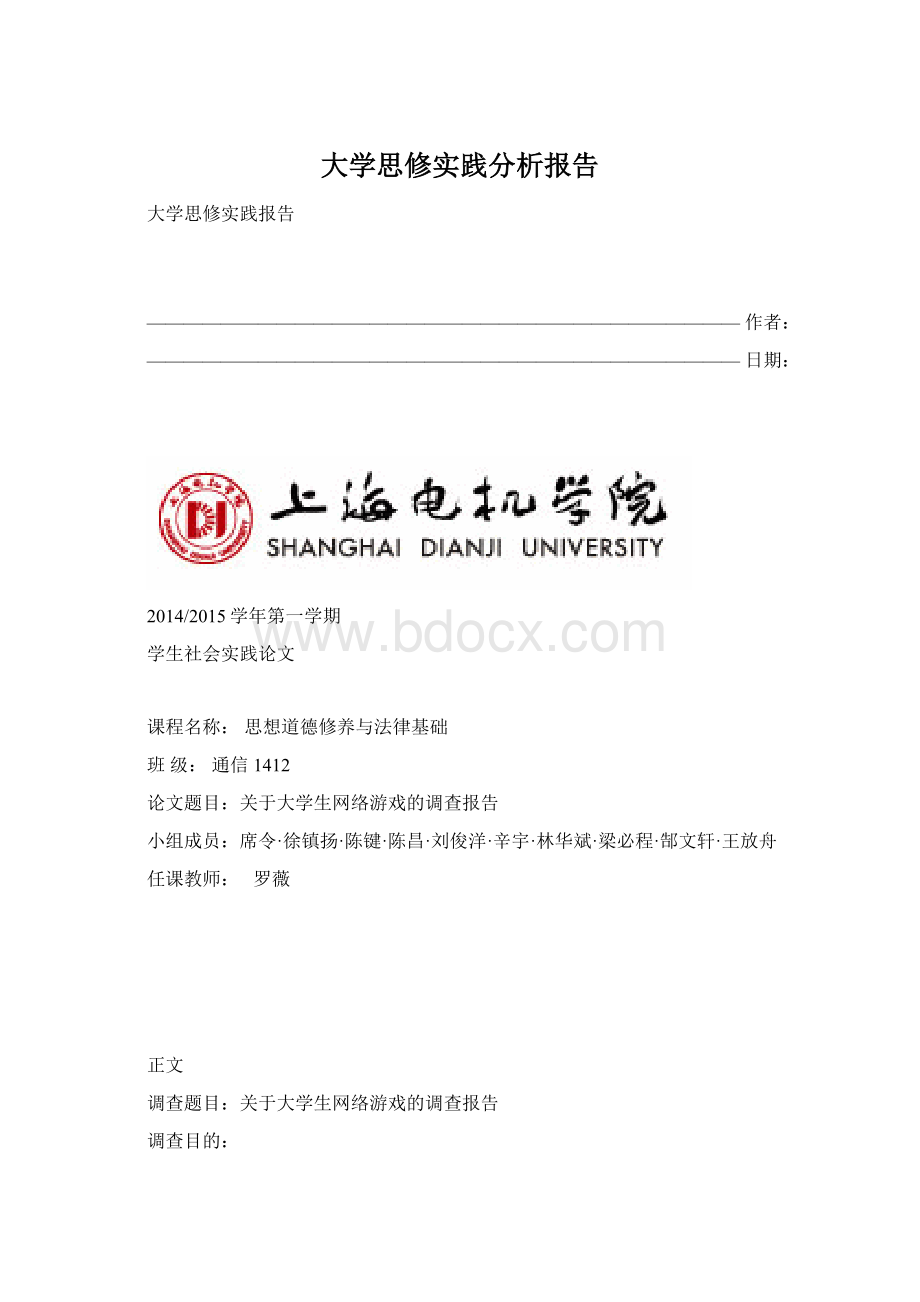 大学思修实践分析报告Word格式.docx