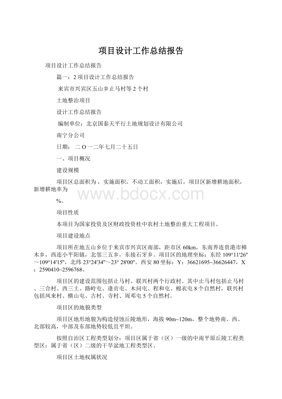 项目设计工作总结报告.docx_第1页