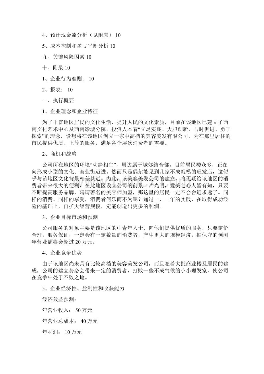 精编中高端美容美发店投资经营创业项目商业计划书Word下载.docx_第3页