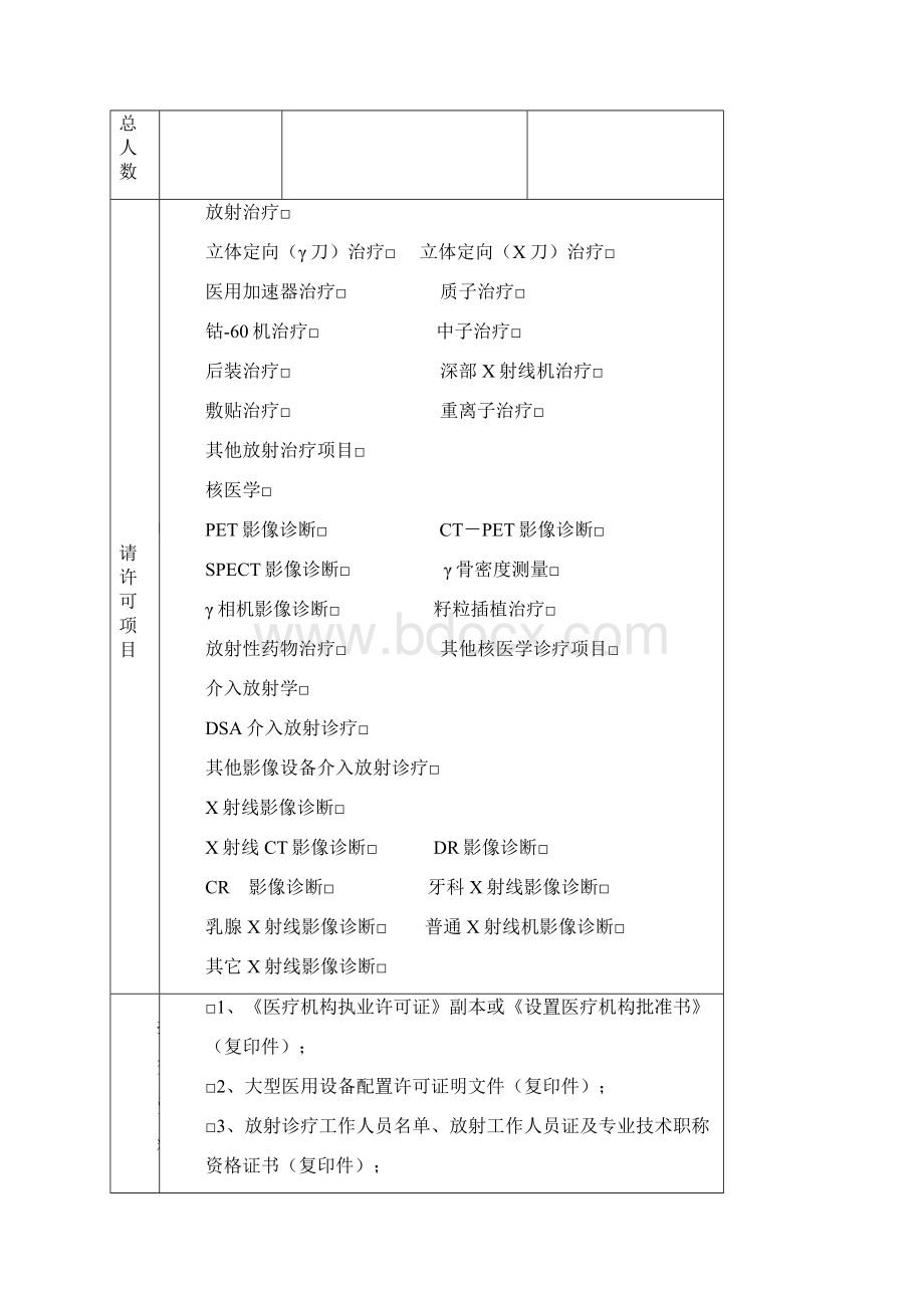 放射诊疗许可申请表文档格式.docx_第3页