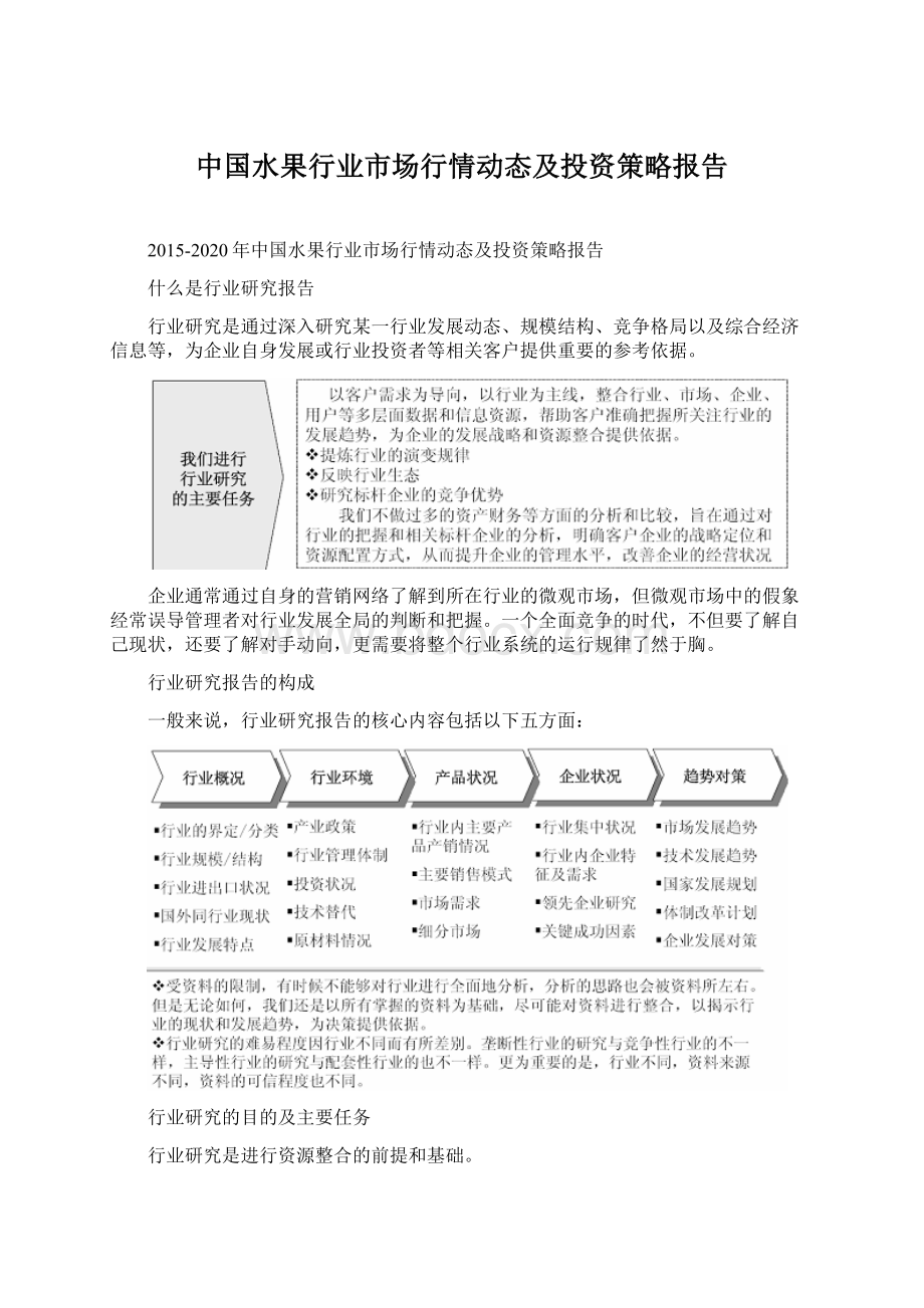 中国水果行业市场行情动态及投资策略报告.docx