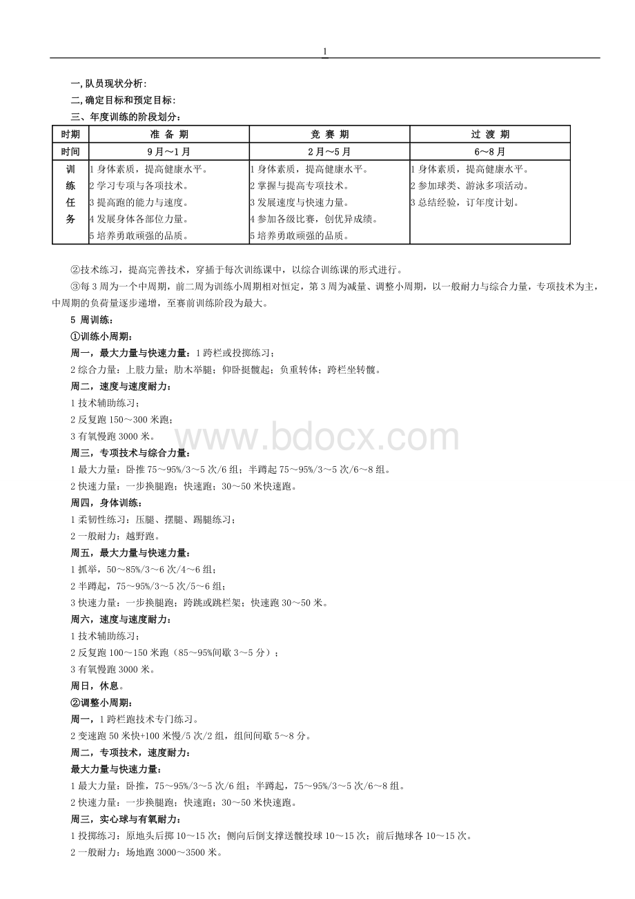 田径训练计划详细版.doc