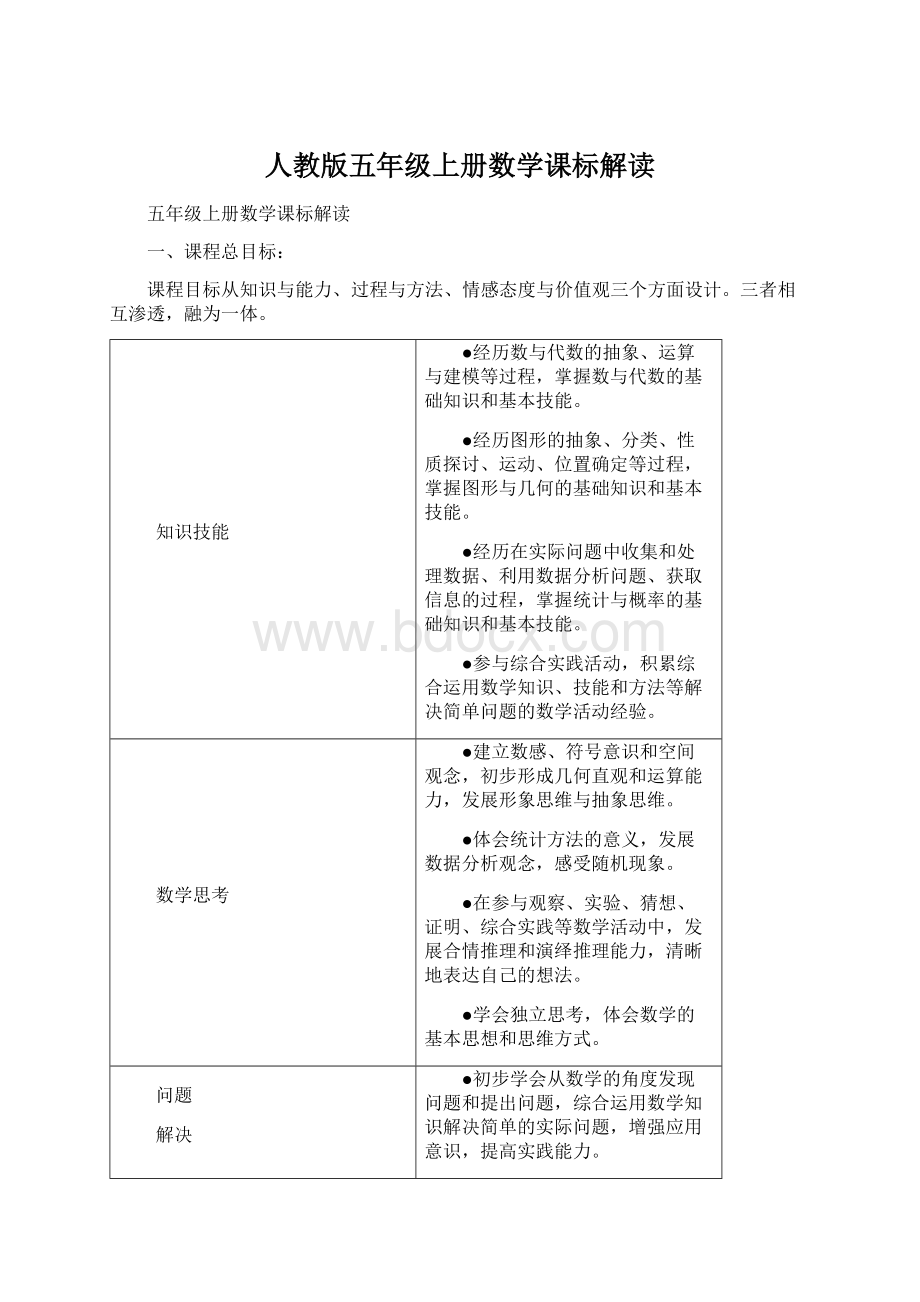 人教版五年级上册数学课标解读.docx_第1页