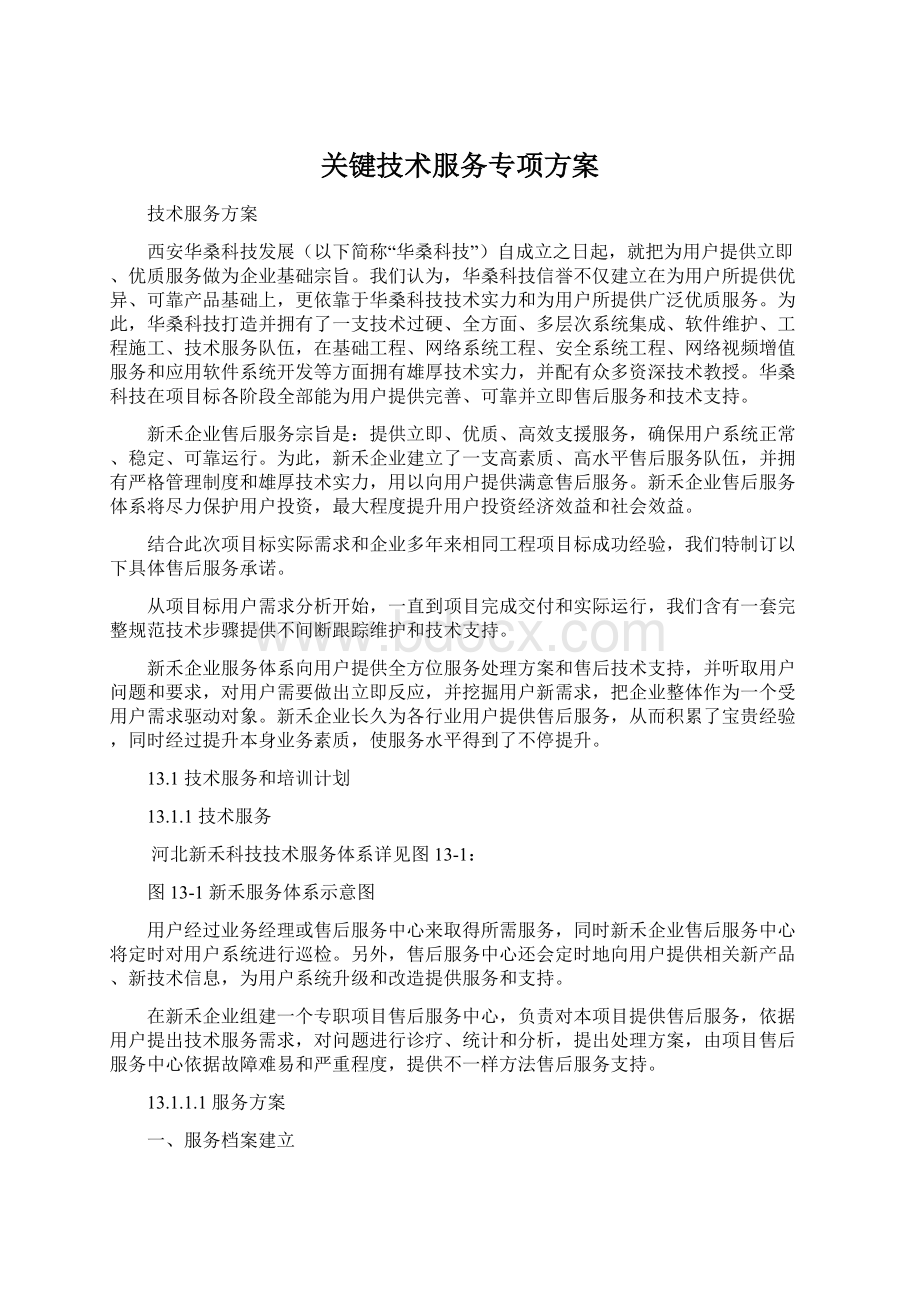 关键技术服务专项方案.docx