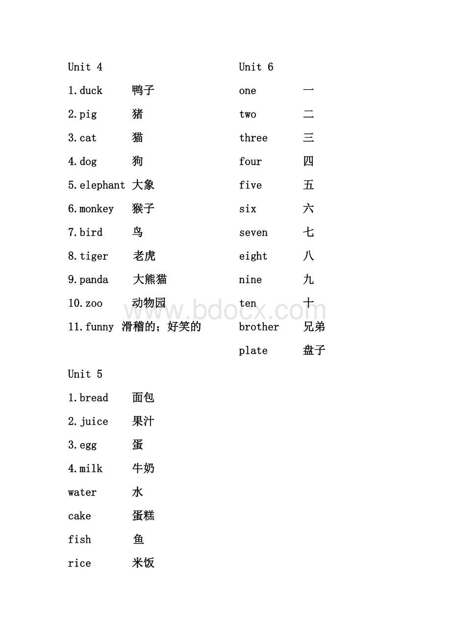 人教版小学英语三年级上册单词表Word格式文档下载.doc_第2页