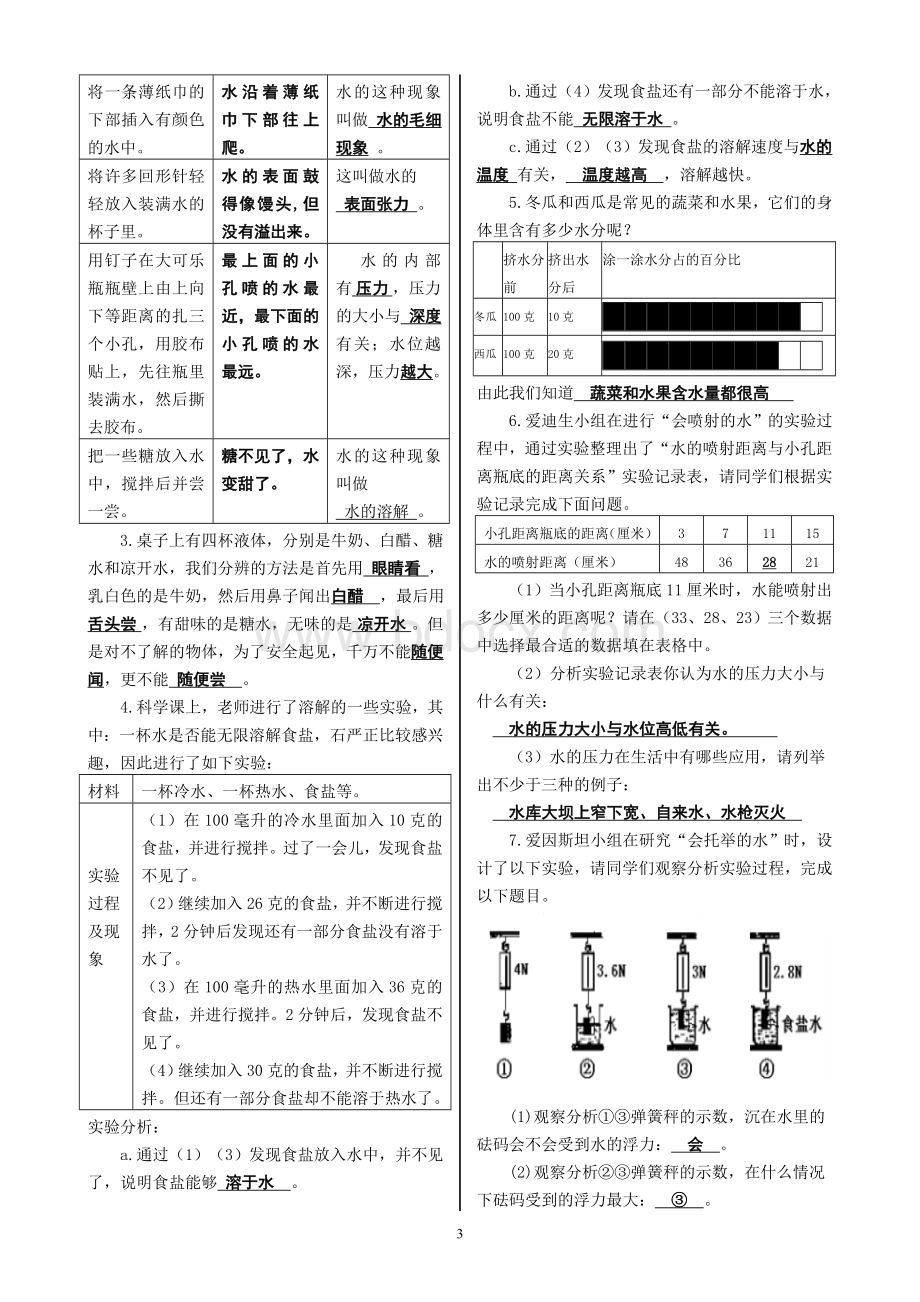 苏教版小学科学三年级上册全册实验探究题.doc_第3页