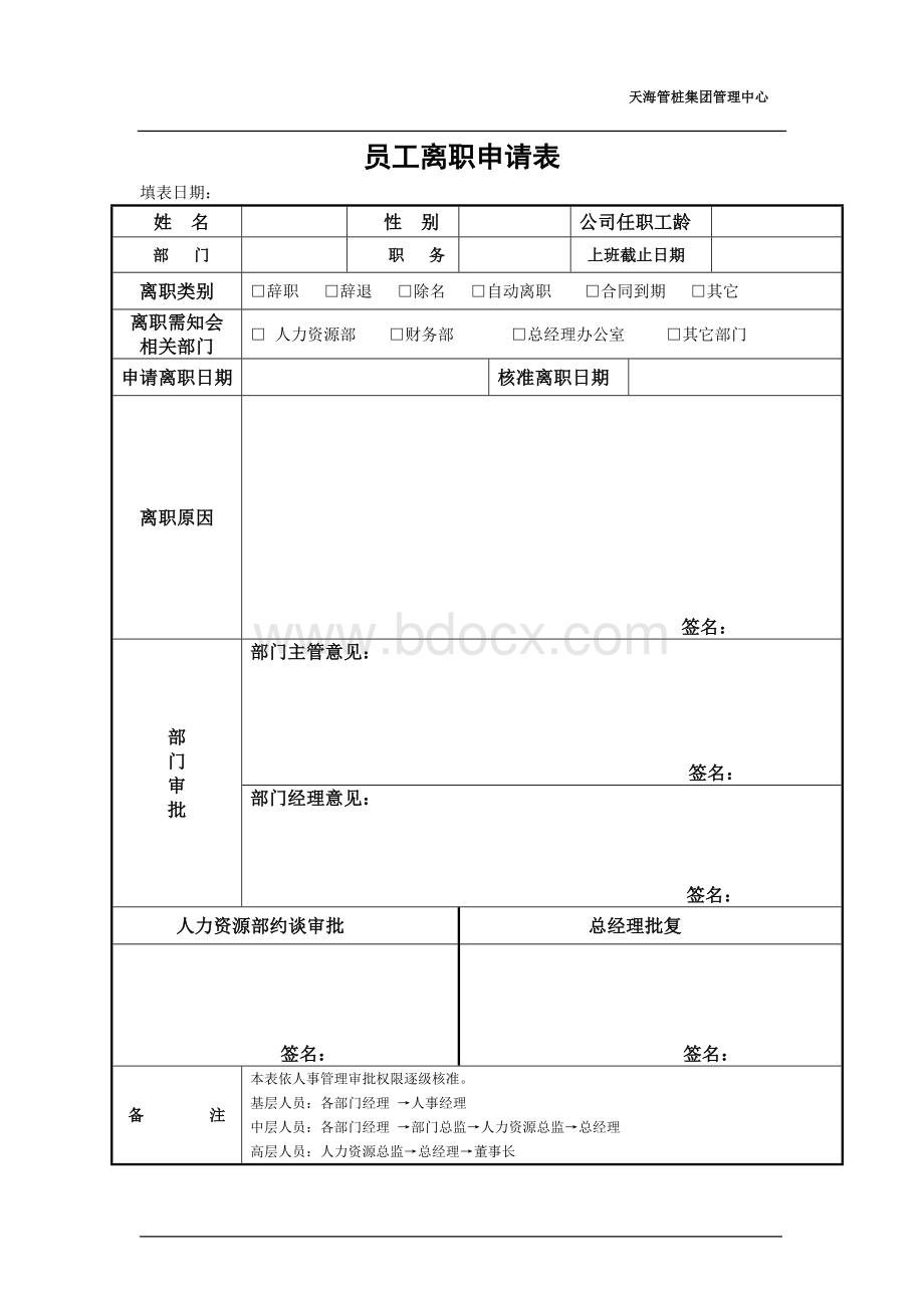 员工离职申请表格式.doc_第1页