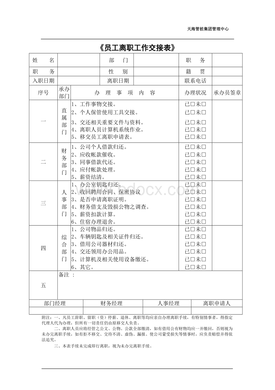 员工离职申请表格式.doc_第2页