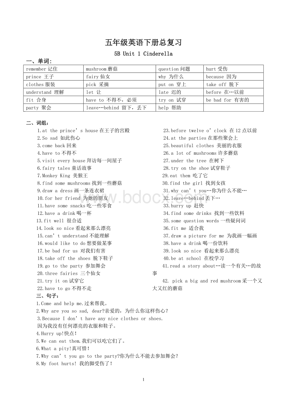 最新译林小学英语5B-全册知识点梳理.doc_第1页