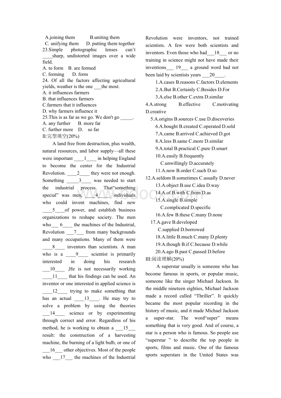 新概念英语第二册49-64课综合水平测试题Word文件下载.doc_第2页