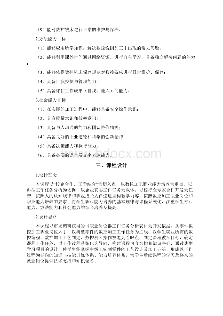 数控铣床编程与加工教学大纲90课时6修订版孙业明.docx_第2页