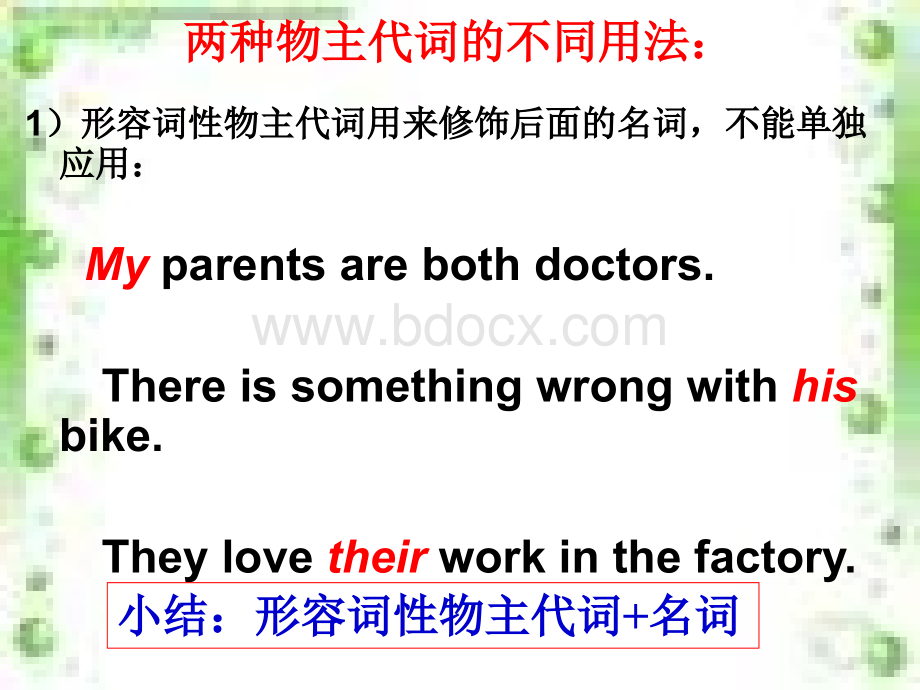 物主代词课件PPT格式课件下载.ppt_第3页