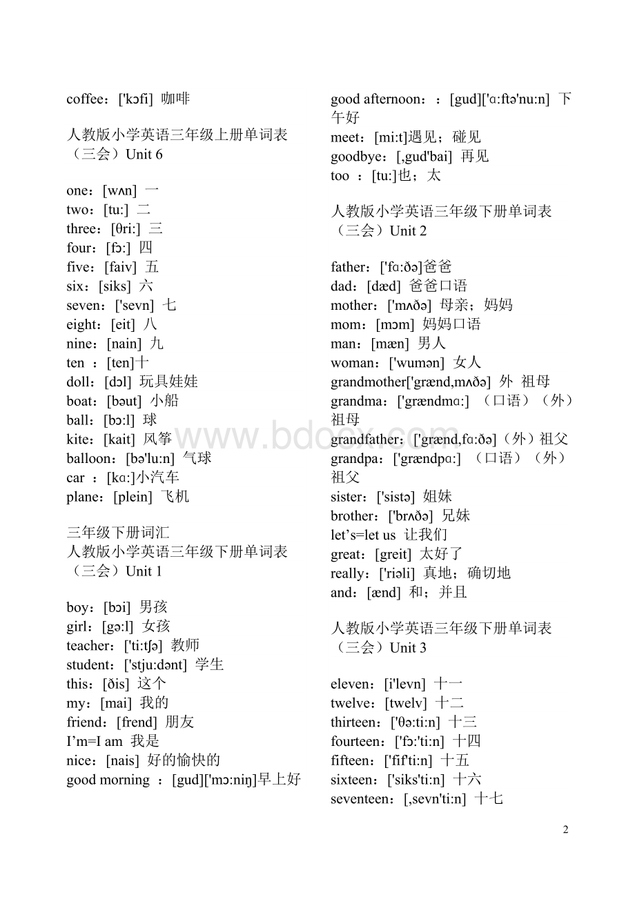 人教版小学3--6年级英语单词表带音标Word格式.doc_第2页