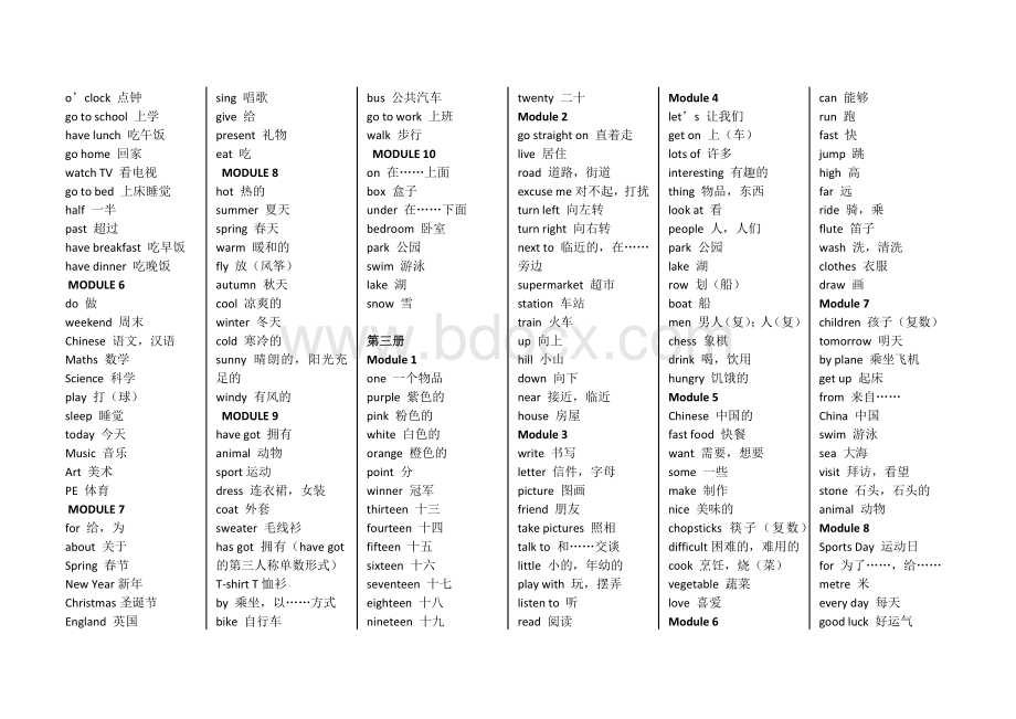 外研版小学英语分册词汇总表Word文件下载.docx_第2页