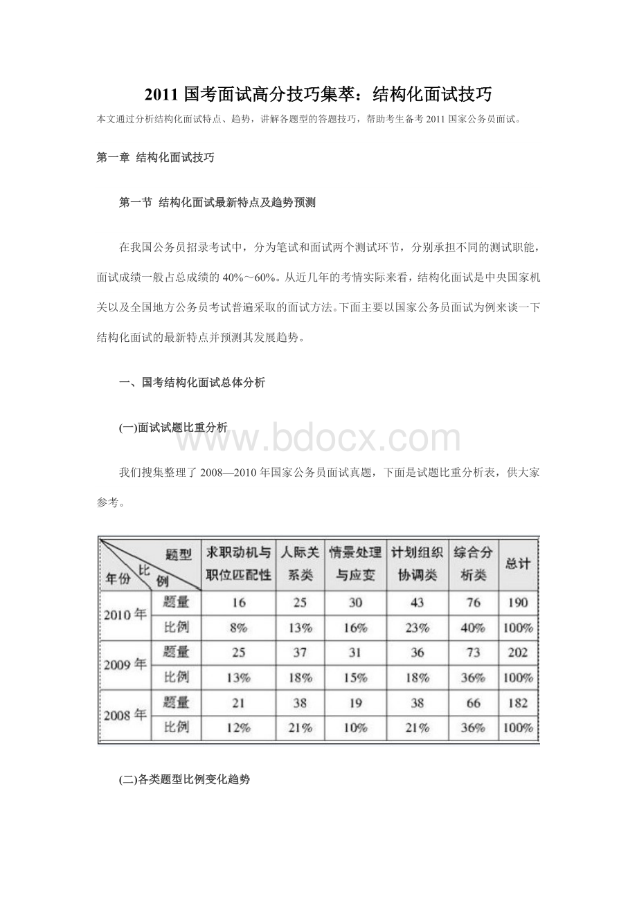 国考面试高分技巧集萃Word文档格式.doc