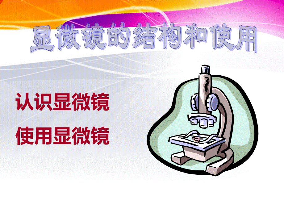 显微镜的结构和使用_精品文档PPT文件格式下载.ppt_第1页