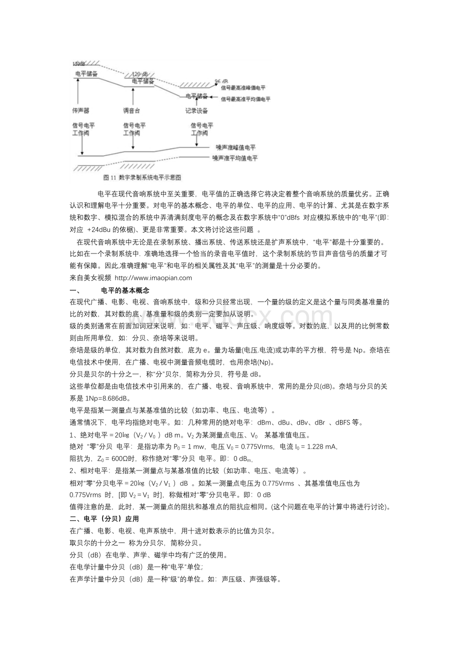 现代音响系统中的电平及其测量_精品文档Word文档下载推荐.doc_第1页