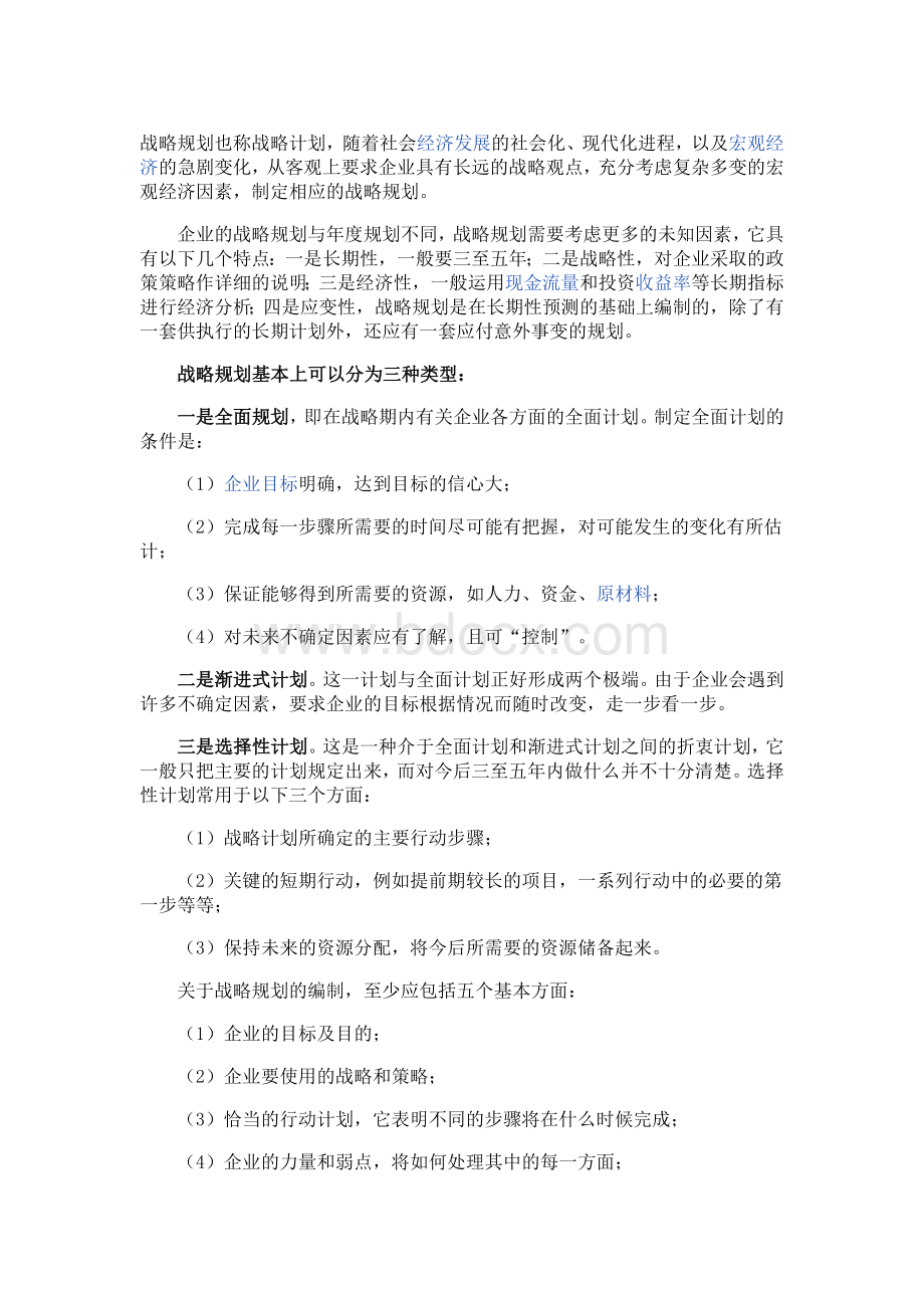 战略规划也称战略计划文档格式.docx